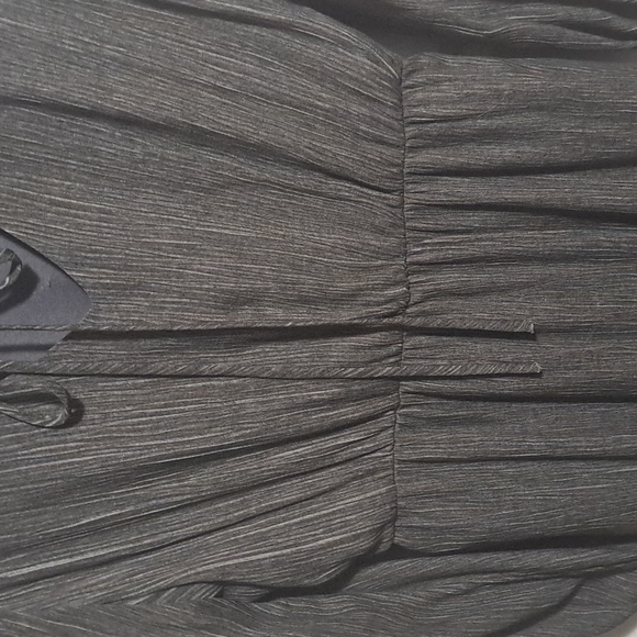 Peach Love California mini prairie style dress long sleeve v neck - small - gray - Picture 5 of 9